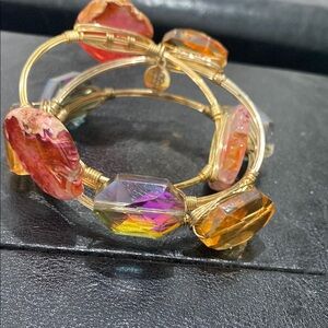 Bourbon and Bowties Gold and Red Bracelet